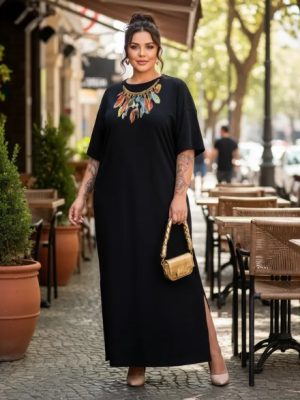 Vestido Longo Plus Size Soltinho Indiano Premium