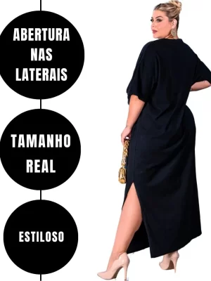 Vestido Longo Plus Size Elegante Casual Estilo Linha Premium