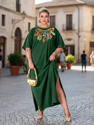 Vestido Longo Plus Size Soltinho Indiano Premium