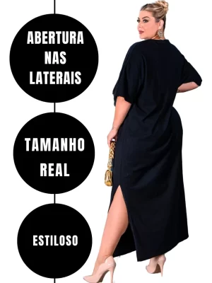 Vestido Plus Size Casual Confortável Verão Férias Premium