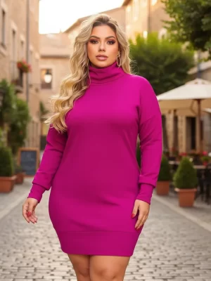 Vestido Plus Size Inverno Frio Quentinho Premium