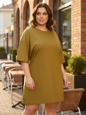 Vestido Plus Size Malha Conforto Casual Premium