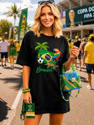 Vestido Oversized Feminina Copa Brasil 100% Algodão Premium + Brinde