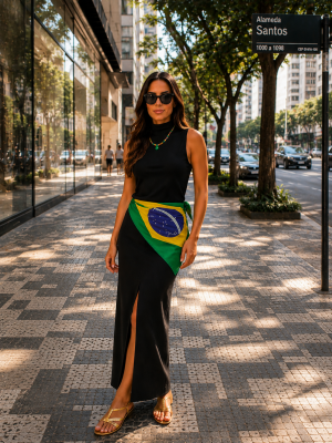 Saia Longa Feminina Cintura Ajustável Elegante